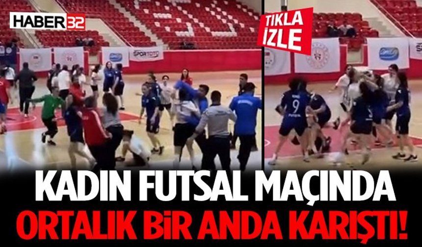 Kadın Futsal Maçında Ortalık Bir Anda Karıştı!