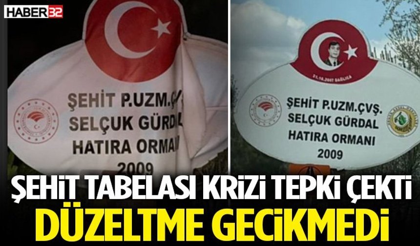 Şehit Tabelası Krizi Tepki Çekti Düzeltme Gecikmedi
