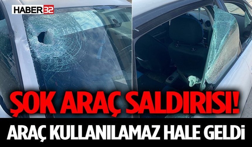 Senirkent’te Şok Araç Saldırısı! Araç Kullanılamaz Hale Geldi