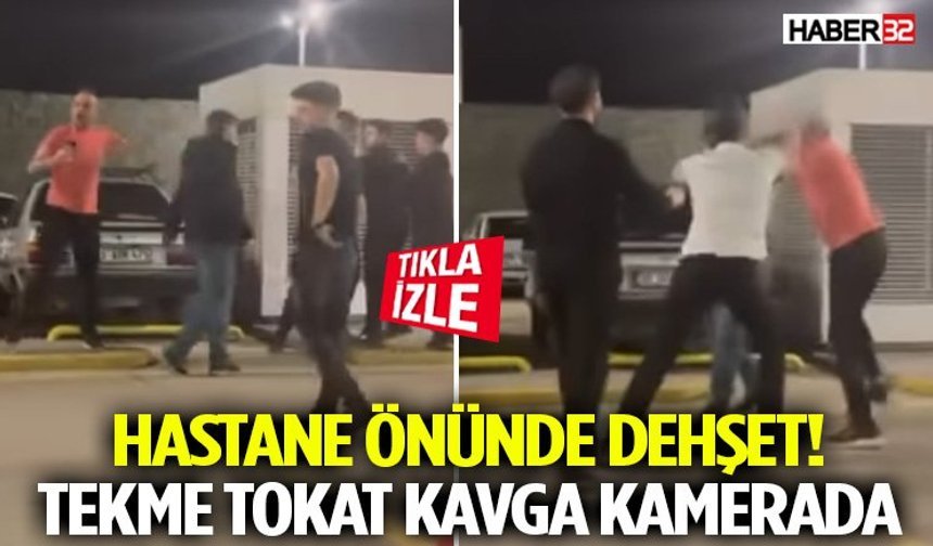 Hastane Önünde Kavga Tekme Tokat Birbirlerine Girdiler