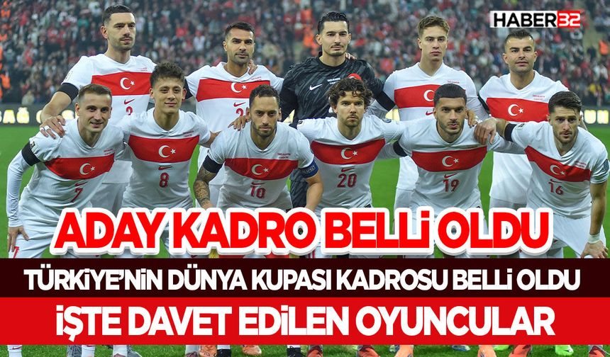 Türkiye’nin Dünya Kupası Kadrosu Belli Oldu