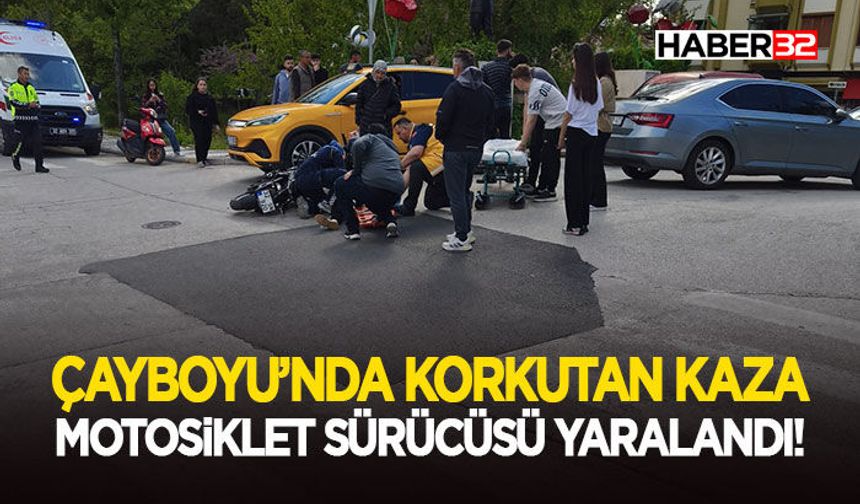 Çayboyu’nda Korkutan Kaza: Motosiklet Sürücüsü Yaralandı!
