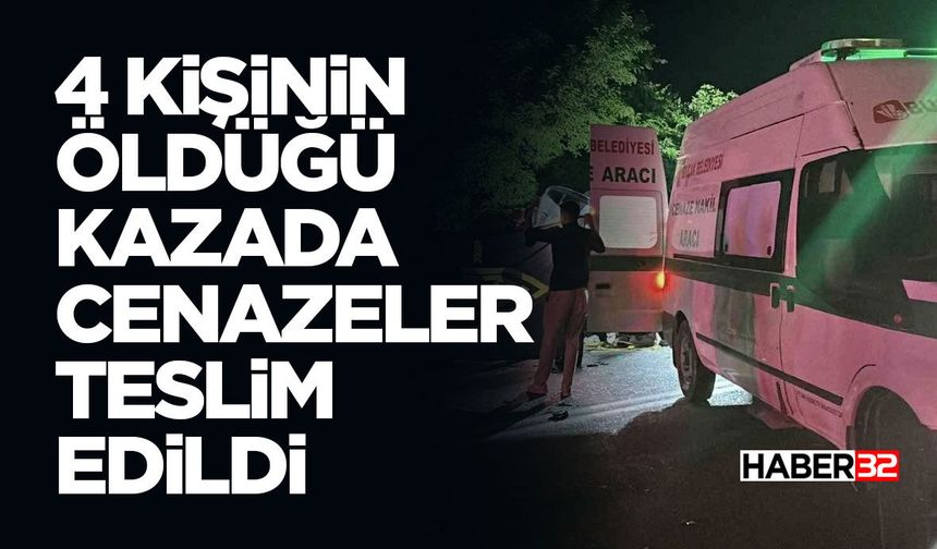 Burdur'da 4 kişinin öldüğü kazada cenazeler teslim edildi