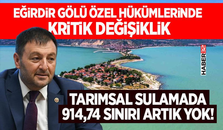 Eğirdir Gölü Özel Hükümlerinde Kritik Değişiklik