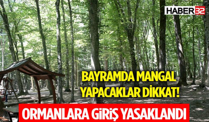 Bayramda Mangal Yapacaklar Dikkat! Ormanlara Giriş Yasaklandı