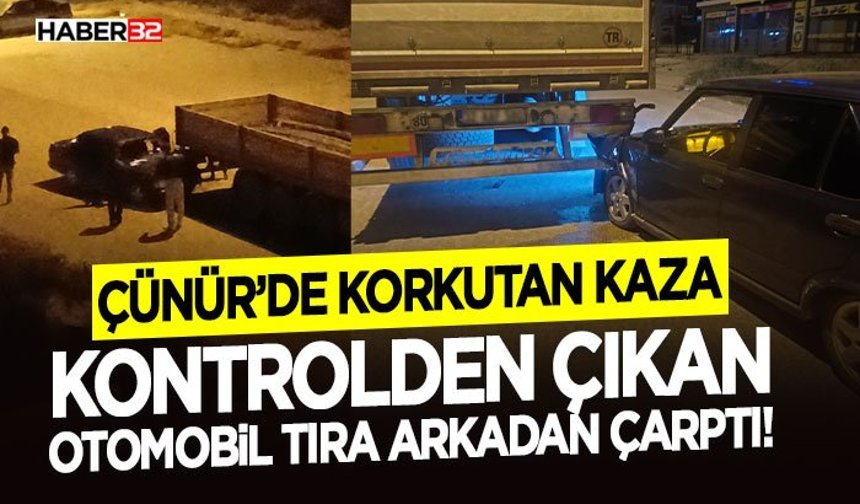 Kontrolden Çıkan Otomobil Tıra Arkadan Çarptı!