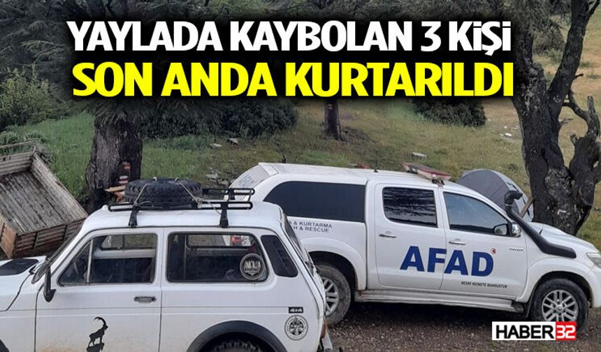Yürüyüş Felakete Döndü! Yaylada Kaybolan 3 Kişi Son Anda Kurtarıldı