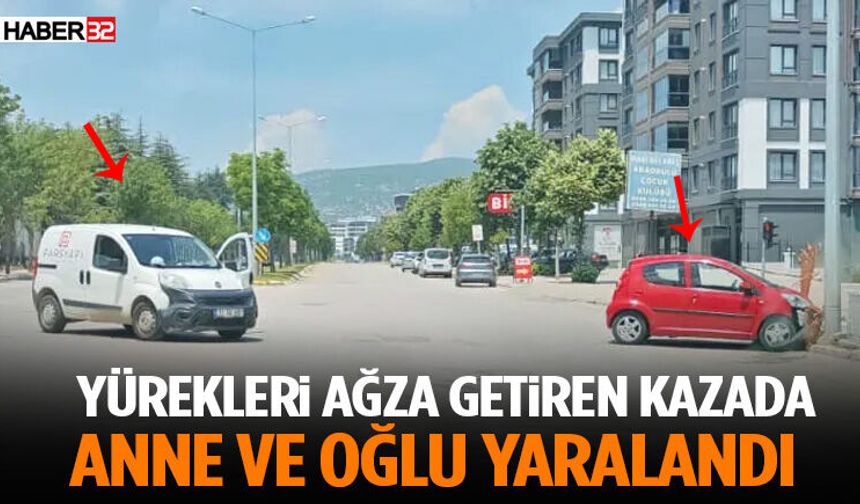 Yürekleri Ağza Getiren Kazada Anne Ve Oğlu Yaralandı