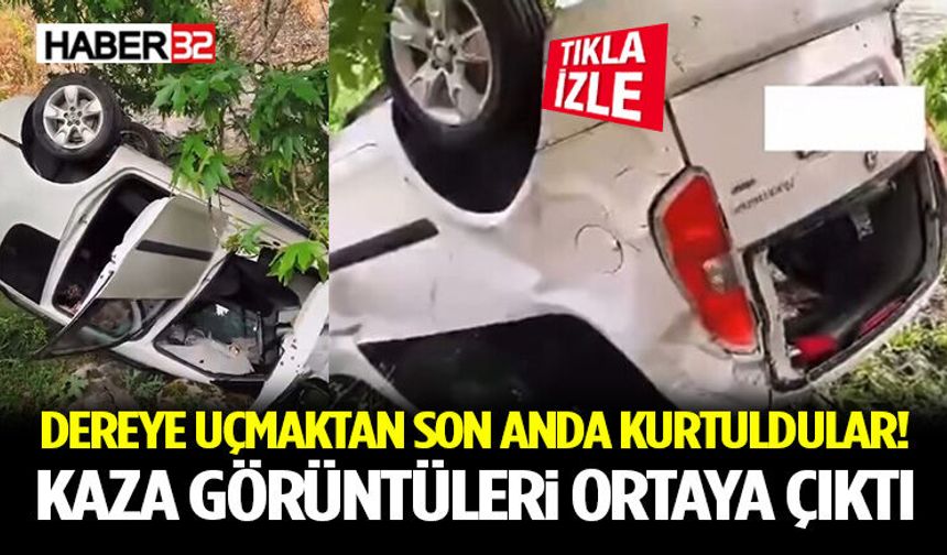 Dereye Uçmaktan Son Anda Kurtuldular! Kaza Görüntüleri Ortaya Çıktı