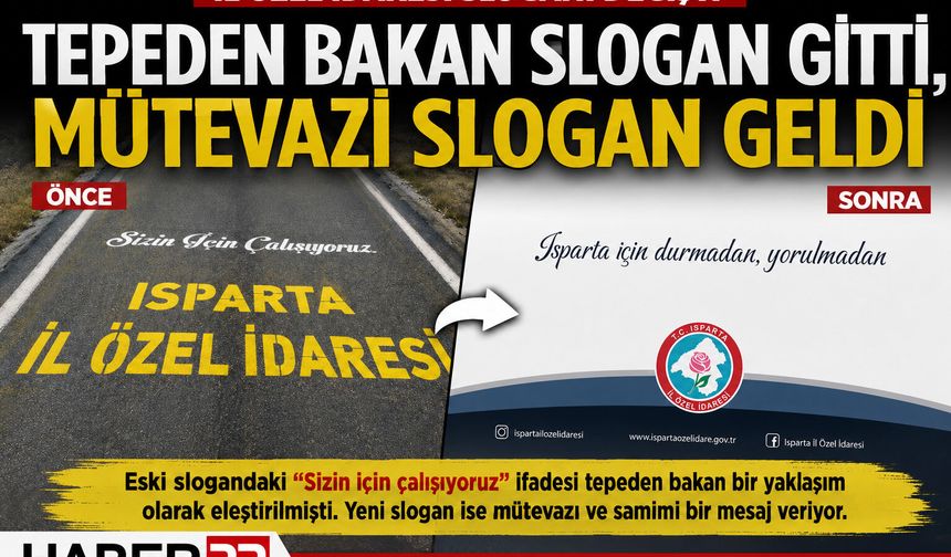Dikkat Çeken Değişim! İl Özel İdaresi Yeni Sloganını Kullanıyor
