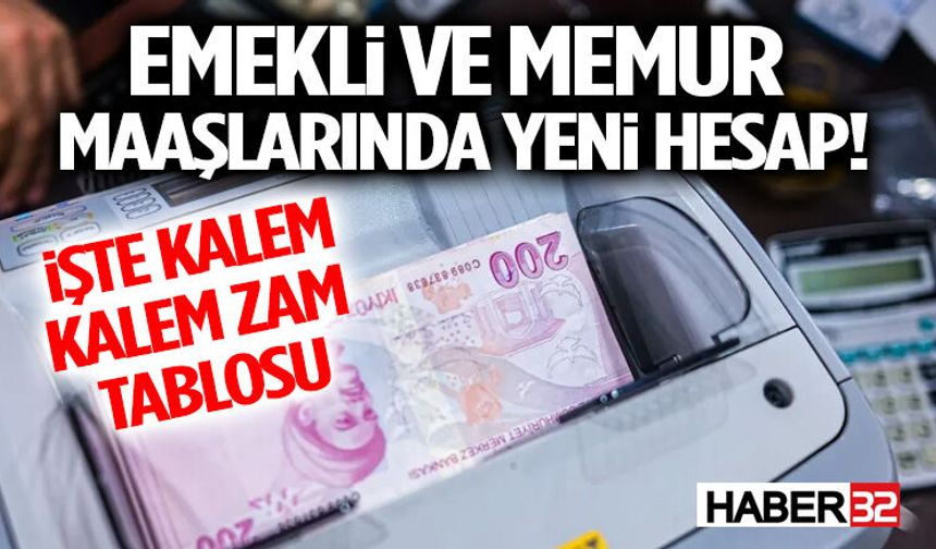 Emekli ve Memur Maaşlarında Yeni Hesap! İşte Kalem Kalem Zam Tablosu