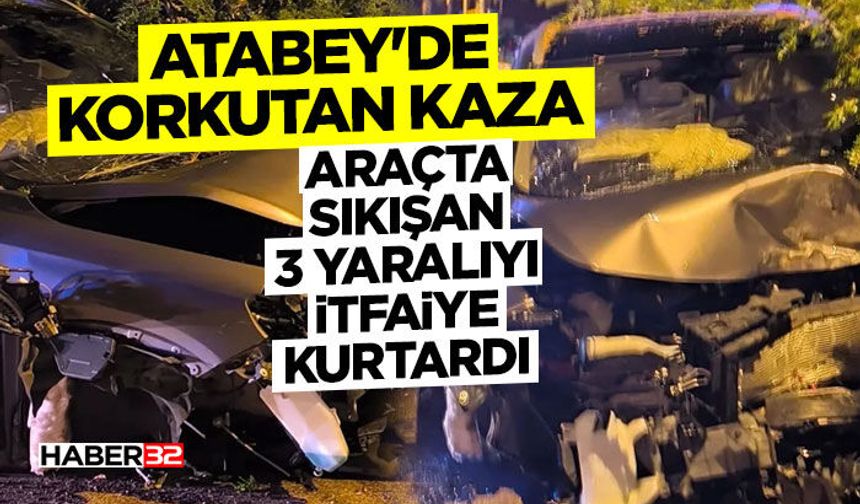 Araçta Sıkışan 3 Yaralıyı İtfaiye Kurtardı