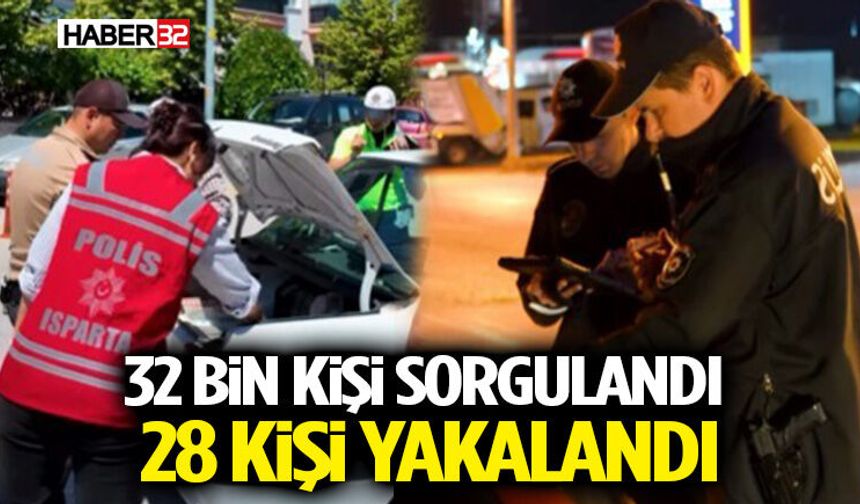 Isparta’da Dev Denetim! 32 Bin Kişi Sorgulandı, 28 Kişi Yakalandı