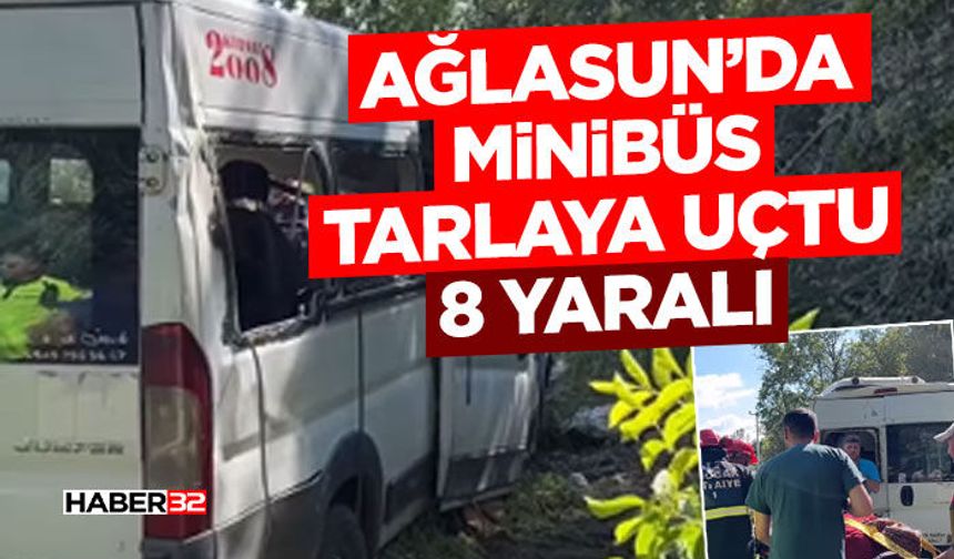 Burdur'da minibüs tarlaya uçtu: 8 yaralı