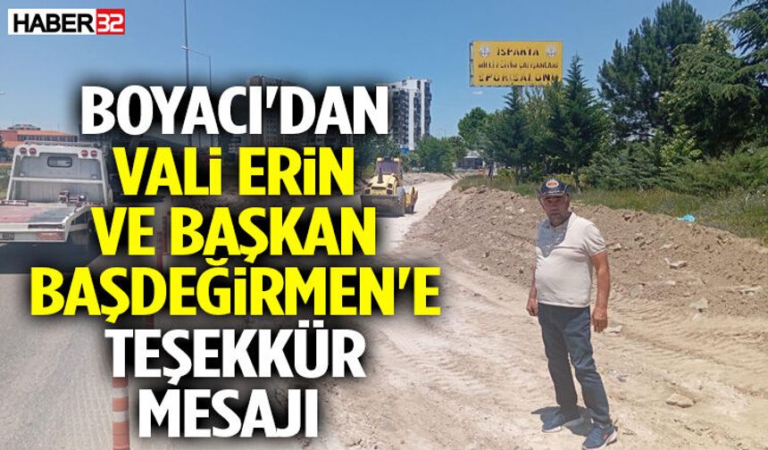 Boyacı'dan Isparta Vali Erin'e be Başkan Başdeğirmen'e Teşekkür