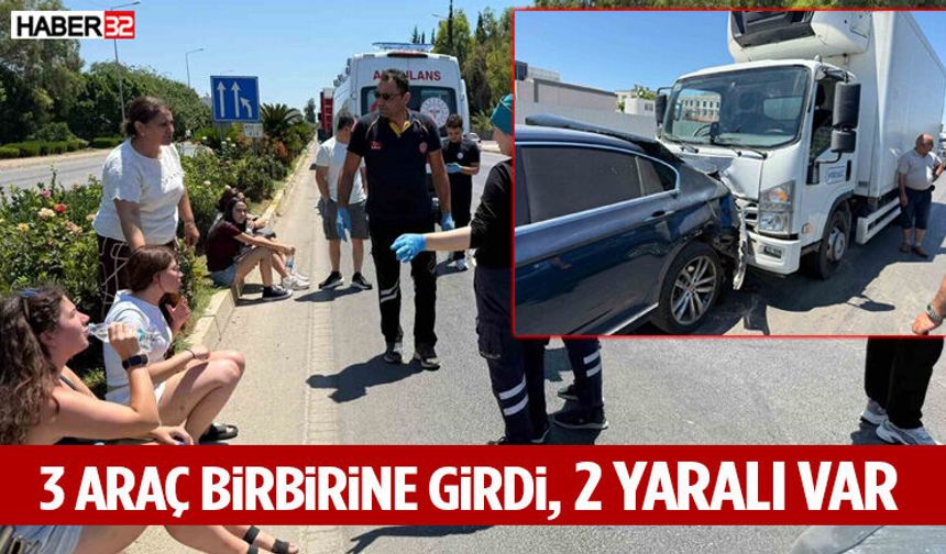 3 Araç Birbirine Girdi, 2 Yaralı Var