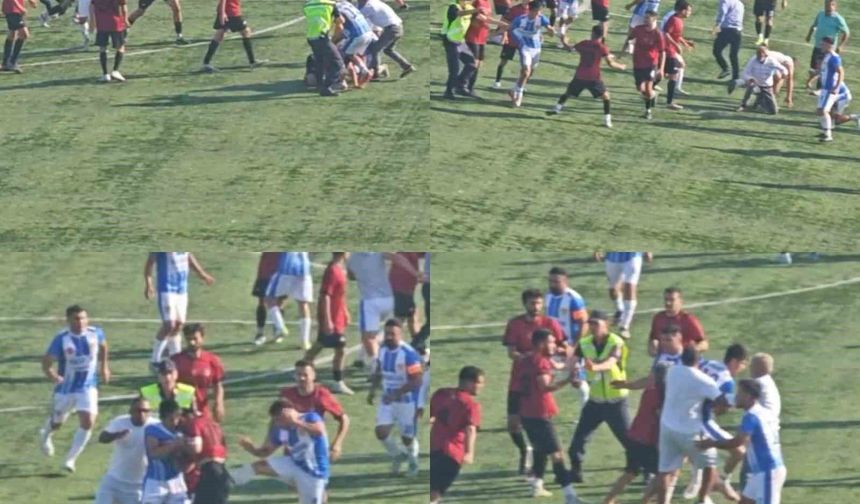 Futbol maçındaki kavga kameraya yansıdı