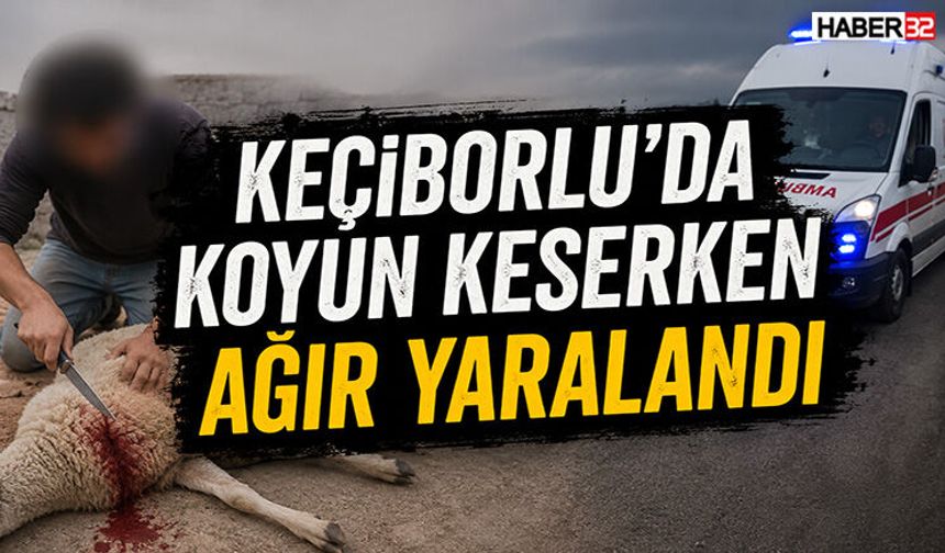 Keçiborlu'da Koyun Keserken Ağır Yaralandı