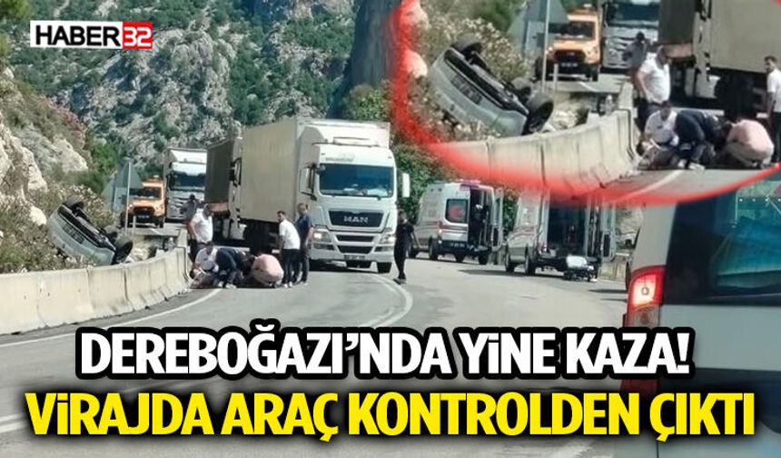 Dereboğazı’nda Yine Kaza!  Virajda Araç Kontrolden Çıktı