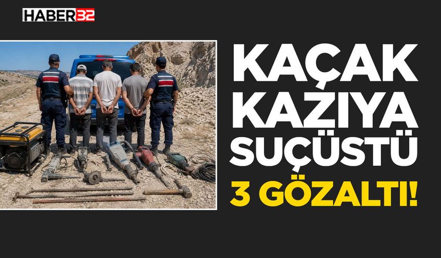 Kaçak Kazıya Suçüstü-3 Gözaltı!