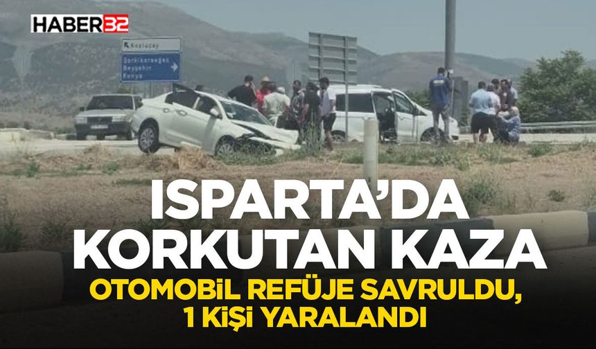 Otomobil Refüje Savruldu, 1 Kişi Yaralandı