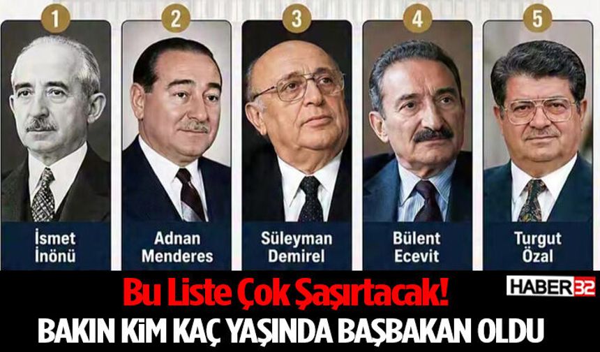 Bu Liste Çok Şaşırtacak! Bakın Kim Kaç Yaşında Başbakan Oldu