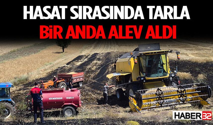 Hasat Sırasında Tarla Bir Anda Alev Aldı