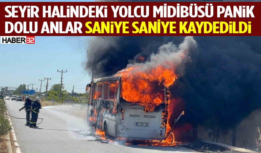 Seyir Halindeki Yolcu Midibüsü Panik Dolu Anlar Snaiye Saniye Kaydedildi