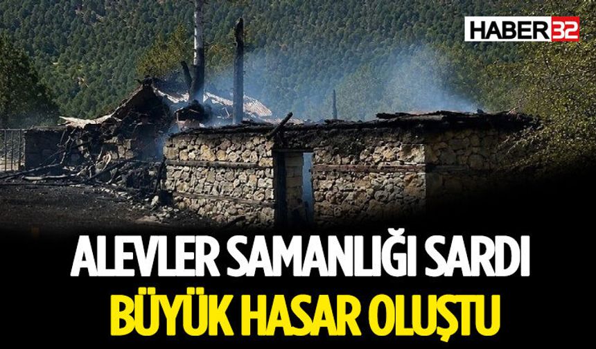 Alevler Samanlığı Sardı: Büyük Hasar Oluştu
