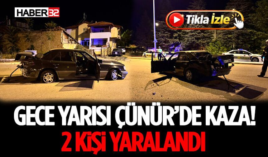 Gece Yarısı Çünür’de Kaza! 2 Kişi Yaralandı