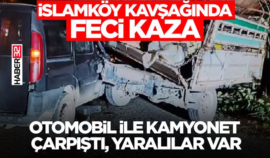Otomobil ile Kamyonet Çarpıştı, Yaralılar Var