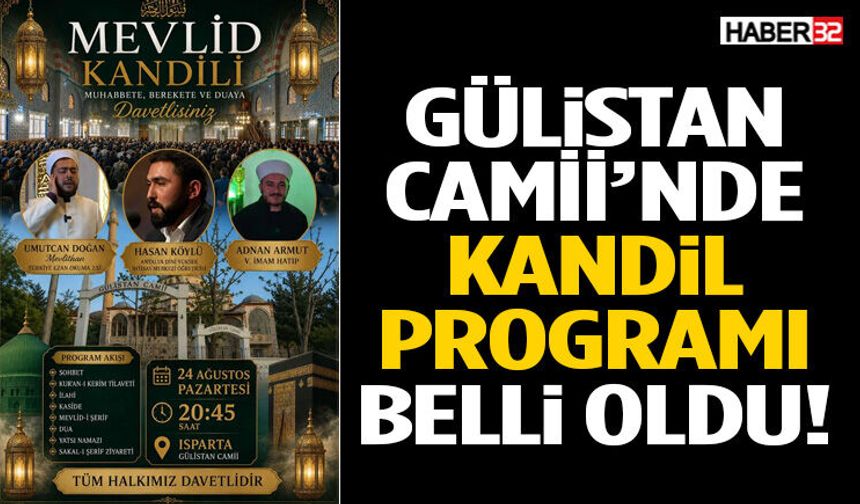 Gülistan Camii’nde Kandil Programı Belli Oldu!