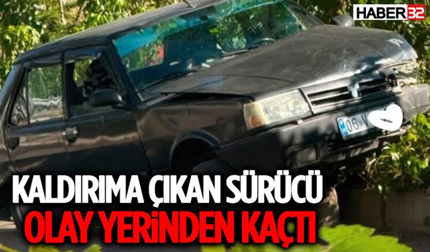 Kaldırıma Çıkan Sürücü Olay Yerinden Kaçtı