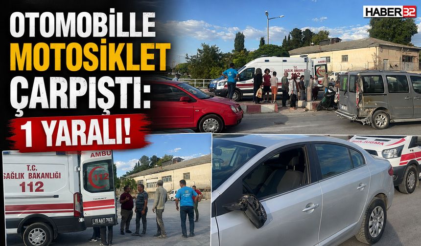 Otomobille Motosiklet Çarpıştı: 1 Yaralı!
