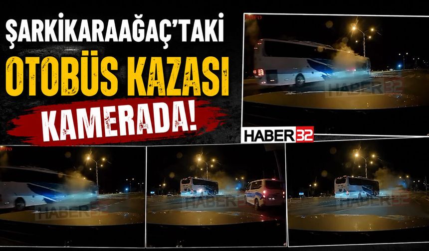 Yolcu Otobüsüyle Minibüsün Çarpıştığı Kaza Kamerada!