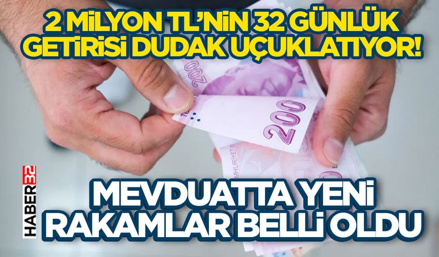 2 Milyon TL’nin 32 Günlük Getirisi Dudak Uçuklatıyor!