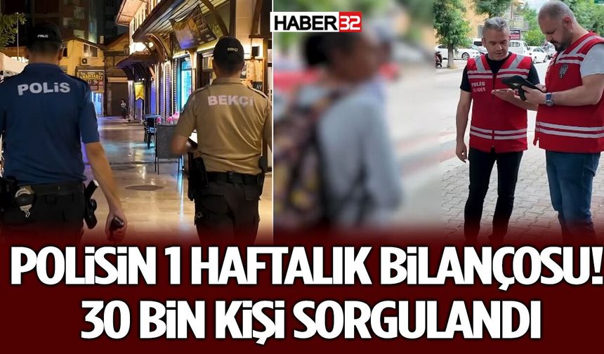 Polisin 1 Haftalık Bilançosu! 30 Bin Kişi Sorgulandı