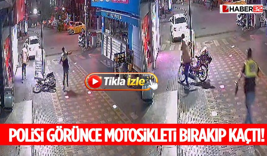 Polisi Görünce Motosikleti Bırakıp Kaçtı!