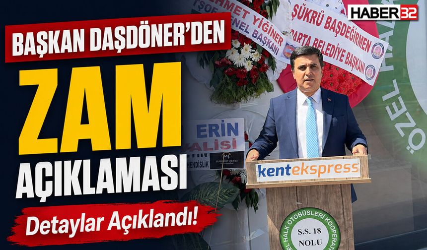 Başkan Daşdöner’den Zam Açıklaması