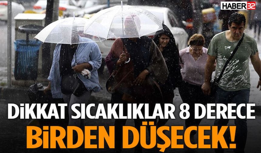 Dikkat Sıcaklıklar 8 Derece Birden Düşecek!