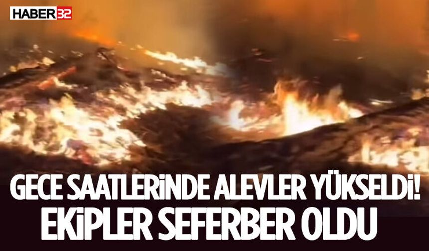 Gece Saatlerinde Alevler Yükseldi! Ekipler Seferber Oldu