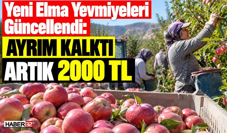 Yeni Elma Yevmiyeleri Güncellendi: Artık 2000 TL