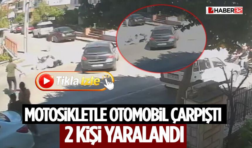 Motosikletle Otomobil Çarpıştı, 2 Kişi Yaralandı