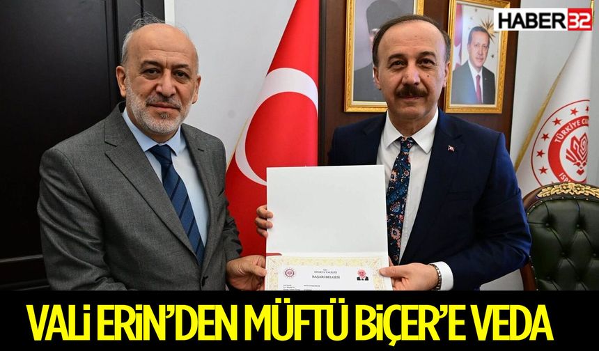 Vali Erin’den Müftü Biçer’e Veda