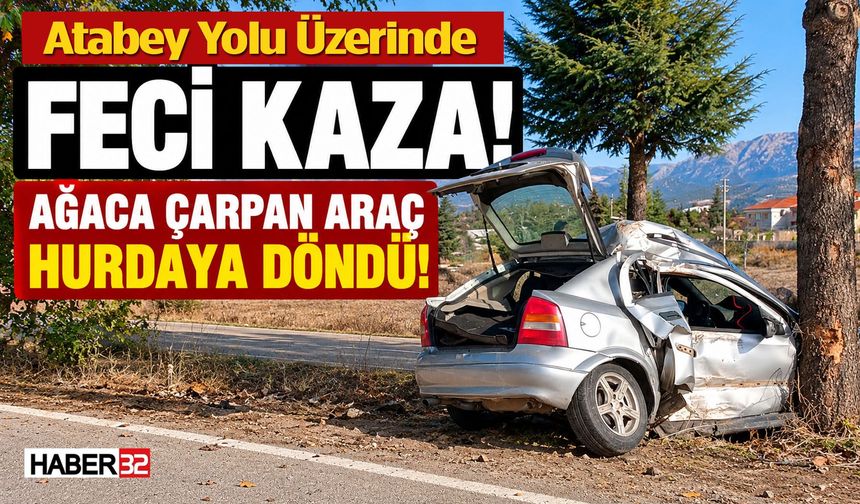 Feci Kaza: Ağaca Çarpan Araç Hurdaya Döndü!