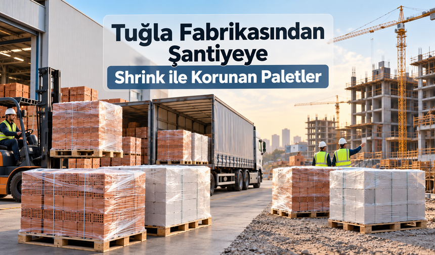 Tuğla Fabrikasından Şantiyeye Shrink ile Korunan Paletler
