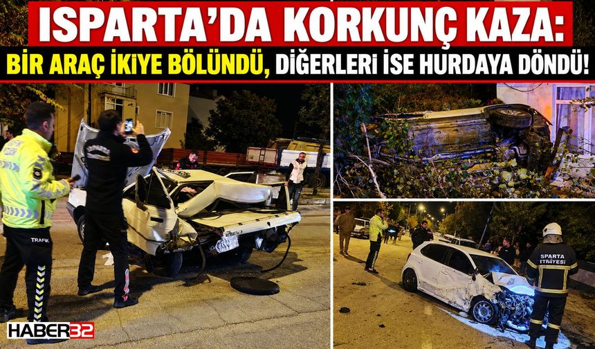 Isparta'da Korkunç Kaza!: Otomobil İkiye Bölündü!