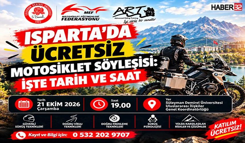 Isparta’da Ücretsiz Motosiklet Söyleşisi: İşte Tarih Ve Saat