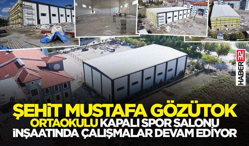 Orta Okuldaki Spor Salonu İnşaatı Devam Ediyor