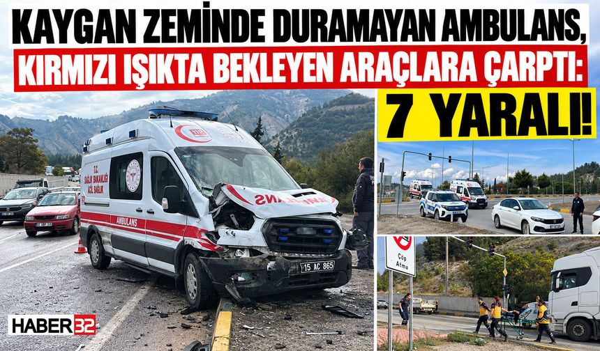 Kaygan Zeminde Duramayan Ambulans 3 Araca Çarptı!